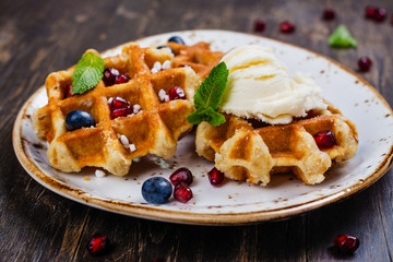 Homemade thick belgium waffles