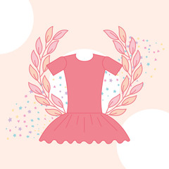 cute pink tutu ballet emblem