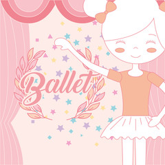 beautiful ballerina ballet theater curtains stars decoration