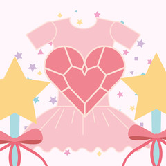 pink ballet tutu magic wand and heart