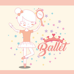 beautiful ballerina with mirror accessory ballet