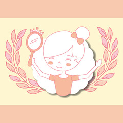 beautiful ballerina with mirror accessory ballet