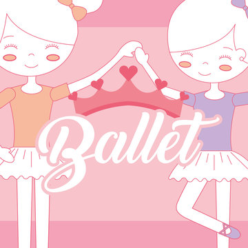 beautiful ballerinas ballet holding hands crown