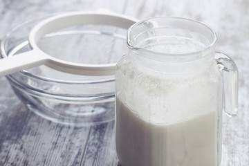 A kefir fungus jar