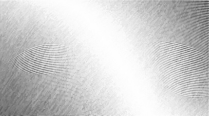 Abstract monochrome grunge halftone pattern. Soft dynamic lines. Vector illustration with dots. Modern polka dots background