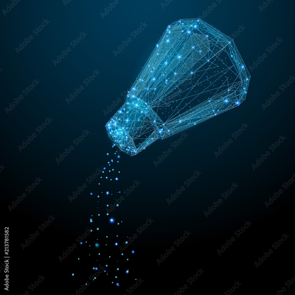 Leinwandbilder abstract image of a salt in the form of a starry sky or space, consisting of points, lines, and shap