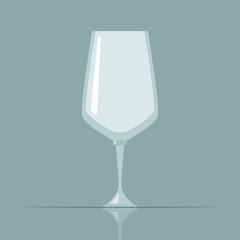 Wine crystal glass vector flat icon isolated on background.