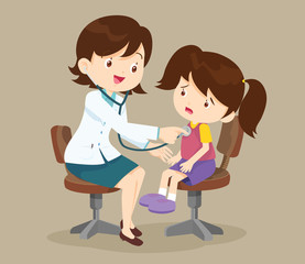 doctor is seeing a small girl