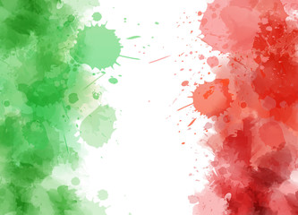 Abstract watercolor Italy flag