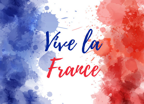 Vive la France watercolor background