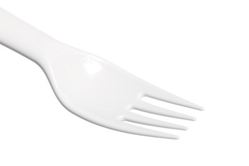 plastic fork isolated on a white background