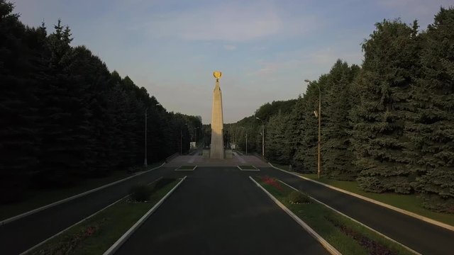Anti Hitler coalition stella at the Victory park Poklonnaya hill in Moscow