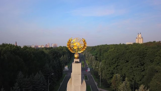 Anti Hitler coalition stella at the Victory park Poklonnaya hill in Moscow