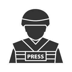 War correspondent glyph icon
