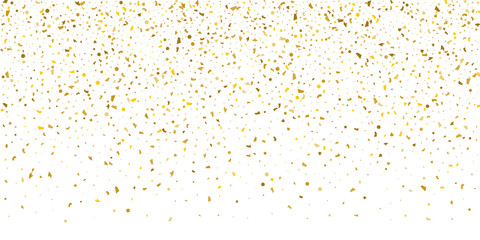 Golden glitter confetti on a white background. - obrazy, fototapety, plakaty
