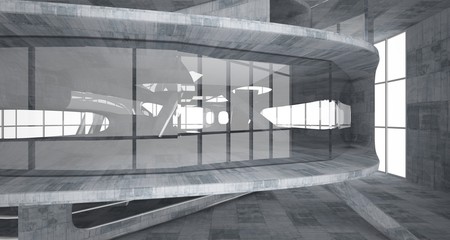 Empty dark abstract concrete smooth interior . Architectural background. 3D illustration and rendering