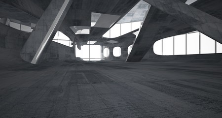 Empty dark abstract concrete smooth interior . Architectural background. 3D illustration and rendering