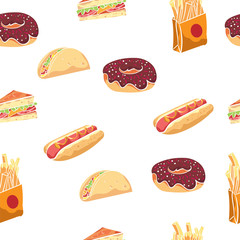 Seamless Food Pattern Vector