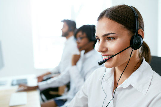Contact Center Operator Working In Office