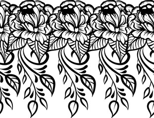 Ethnic indian line art border