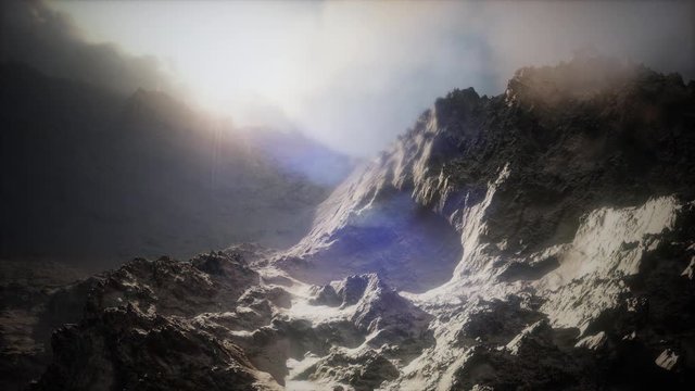 Aerial shot of mountain peak