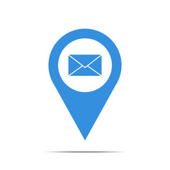 Mail sign icon. Map pointer icon. Message icon. Flat design style. Vector illustration, eps10