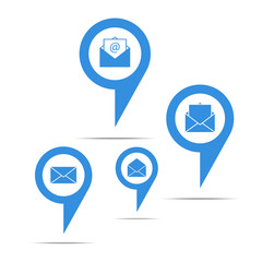 Set of mail sign icon or envelope icon. Message icon for website design in flat style. Vector illustration, eps10