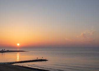 Beatiful sunrise at sea coast