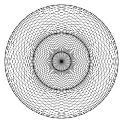Fototapeta na wymiar Geometrical figure. Sacred Geometry Torus Yantra or Hypnotic Eye development vector illustration