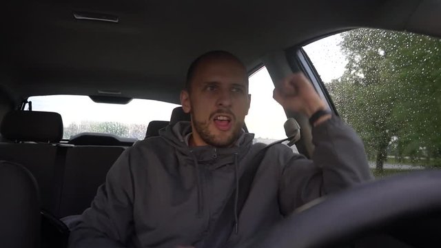 Happy driver with big money euro. Success. Concept on the business success, topic of lottery, winnings, slot machines.