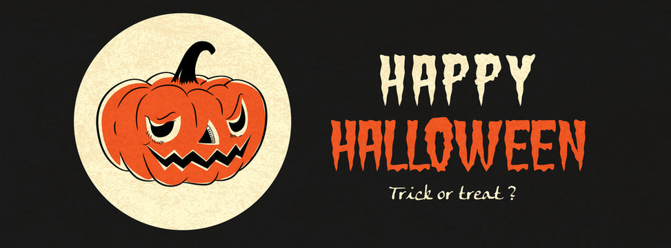 Happy halloween vector banner.