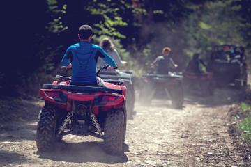 man riding atv vehicle on off road track ,people outdoor sport activitiies theme © FS-Stock