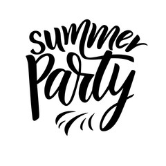 Obraz premium Phrase of Summer Party. Modern calligraphy lettering. Vector illustration.