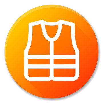 Life Jacket Orange Circle Icon