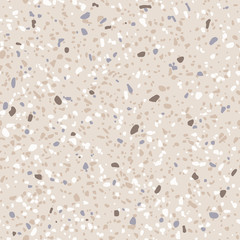 Naklejka premium Terrazzo floor marble seamless hand crafted pattern. Traditional venetian material. Small parts of granite and quartz rocks and sprinkles mixed.Abstract vector background for architecture designs