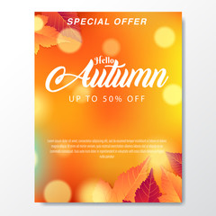 Autumn calligraphy. Seasonal lettering.web banner template