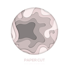 Grey abstract layout - vector paper cut banner
