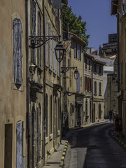 Street view of Arles during summer