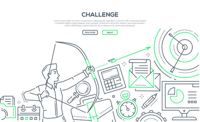 Challenge - modern line design style illustration