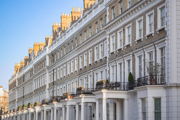 Terrace houses around Chelsea in London