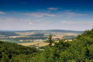 Fototapeta na wymiar Summer landscape with blue sky and clouds