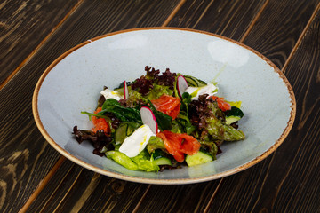 Salad with salmon