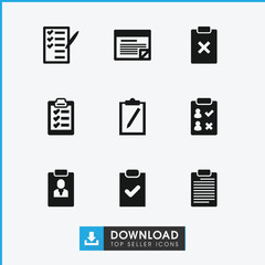Collection of 9 checklist filled icons