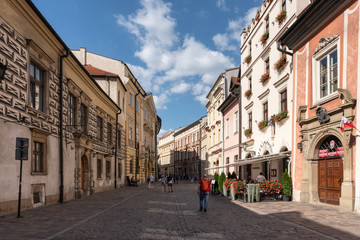 Fototapeta na wymiar Street in Krakow Old Town