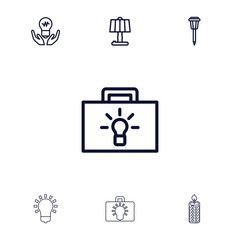 Collection of 7 illumination outline icons