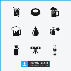 Collection of 9 liquid filled icons