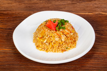 Stir fry rice with vegetables