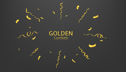 Naklejka premium Golden confetti background