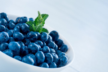 blueberries and mint