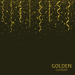 Golden confetti background